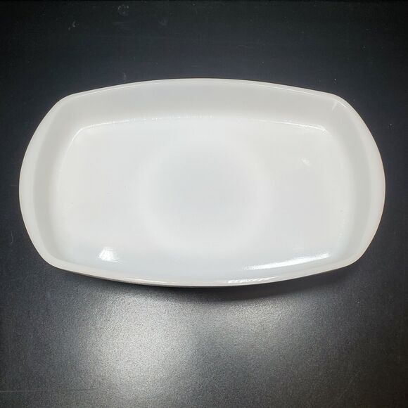 Vtg Federal Oven Proof White Milk Glass Lady Michelle Oblong Loaf Dish - Picture 3 of 10